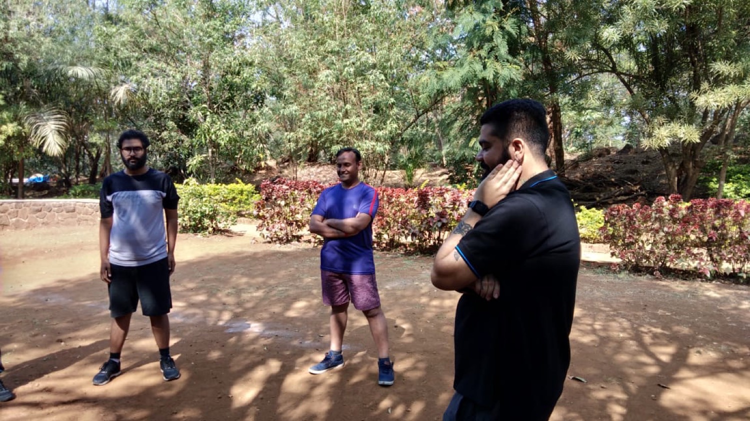 The team at an outdoor offsite.