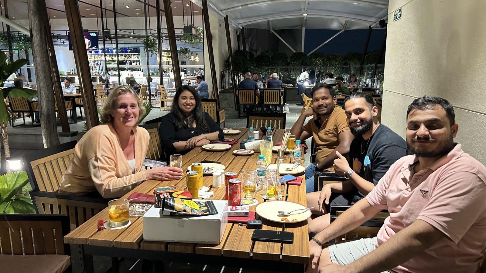 The Cyphertree team, Europe and India together around one long table at the annual meet dinner in Bengaluru.